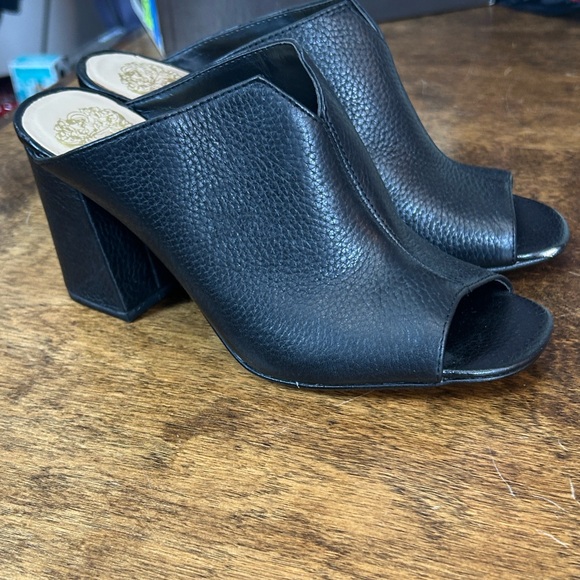 Vince Camuto Black peep toe Leather Heels - Picture 7 of 16